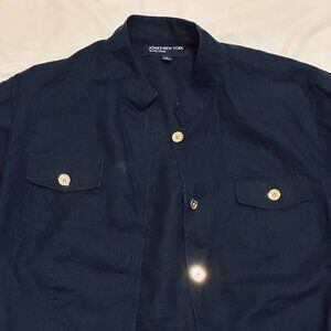 Jones New York button-up quarter-sleeve top